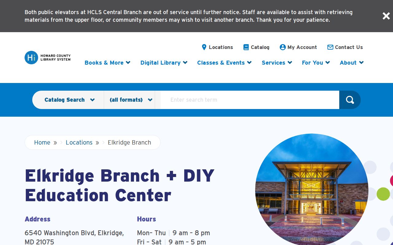 Elkridge people search at the Howard County library branch